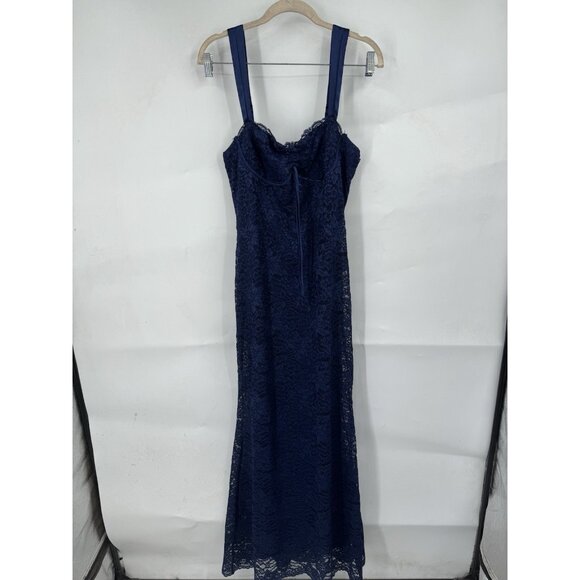 Thirty/Thirty Lace Fairy Whimsical Maxi Dress Women XL Blue Whimsigoth Milk Maid - Picture 1 of 8